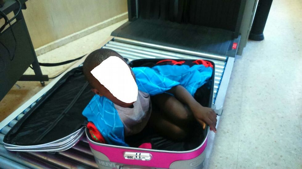Smuggled suitcase used